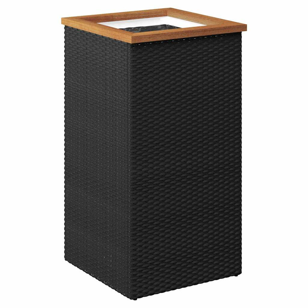 Vidaxl plantenbak 40x40x80 cm poly rattan zwart