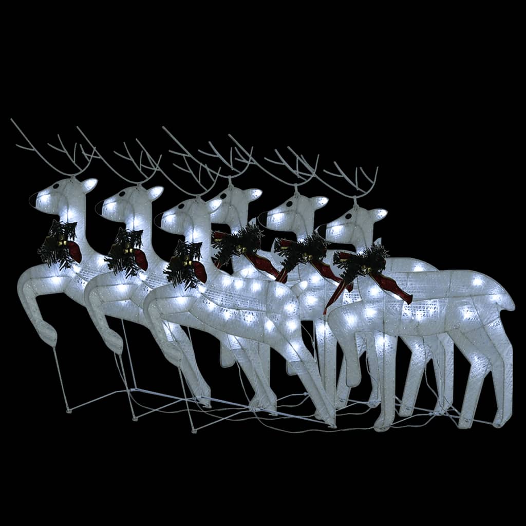 VidaXL Kerstrendieren 6 st 120 LED's wit