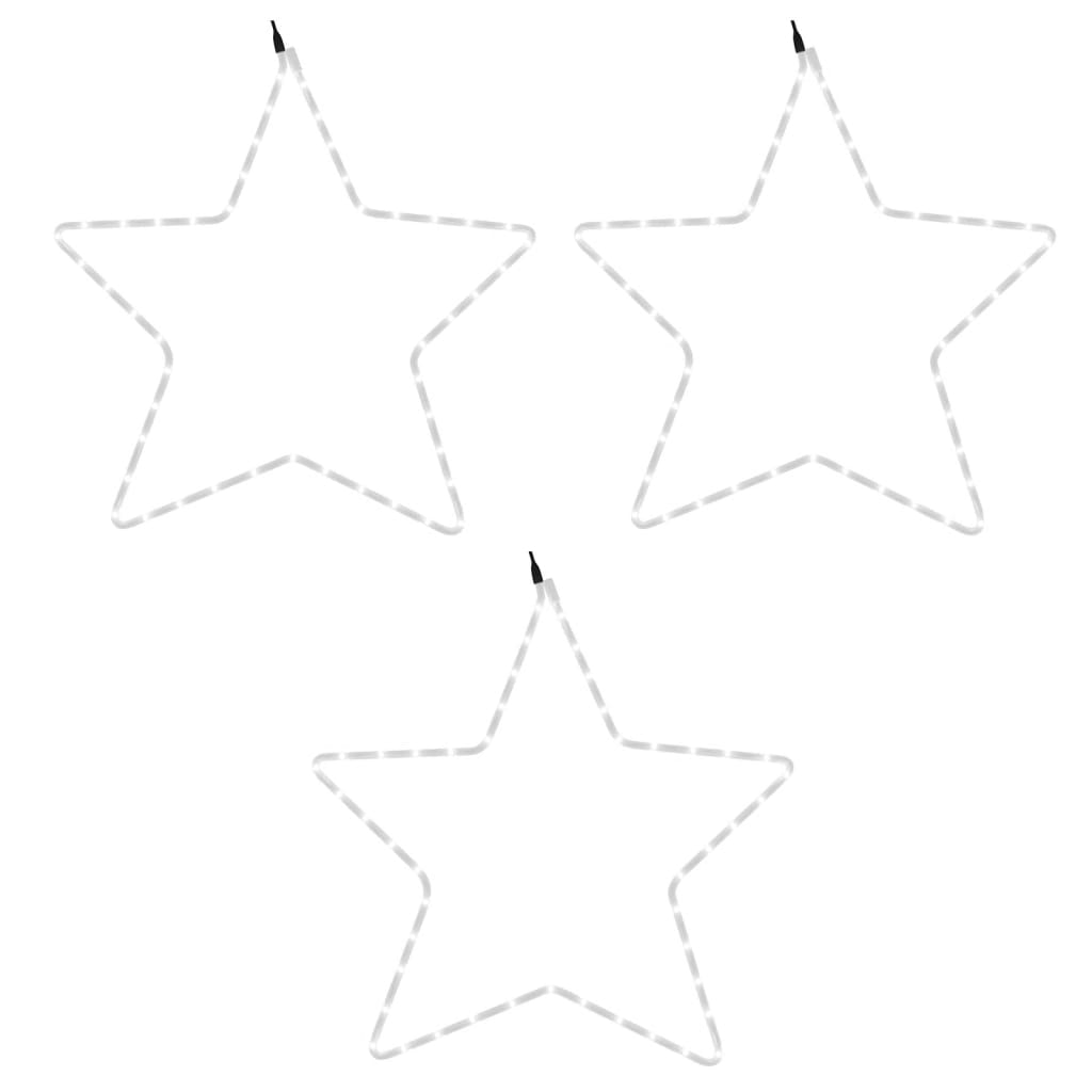 Vidaxl kerstfiguren sterren met 48 led's 3 st 56 cm warmwit