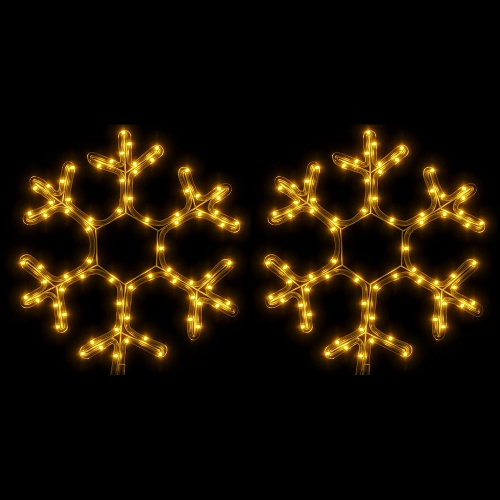 Vidaxl kerstfiguur sneeuwvlok met led's 2 st 38x37 cm warmwit