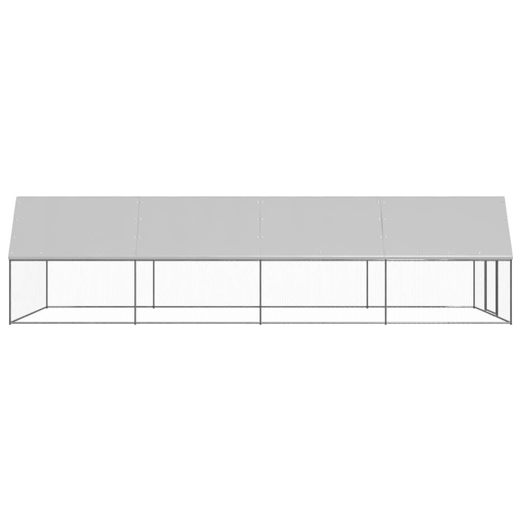 VidaXL Buitenhok voor kippen 3x8x2m gegalvaniseerd staal