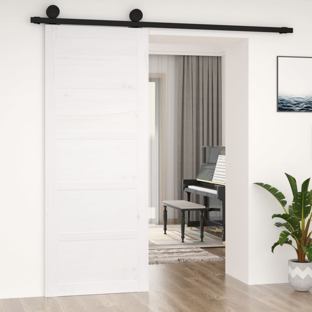 VidaXL Schuifdeur 80x1,8x204,5 cm massief groenhout wit