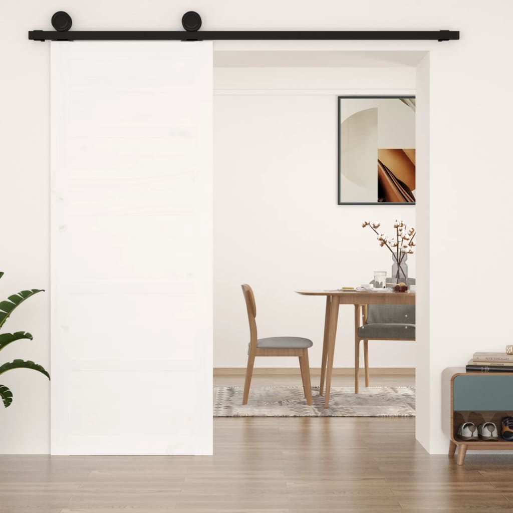 VidaXL Schuifdeur 80x1,8x204,5 cm massief groenhout wit