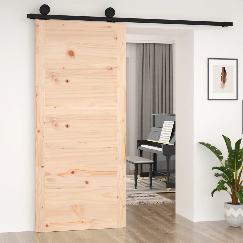 VidaXL Schuifdeur 90x1,8x204,5 cm massief groenhout