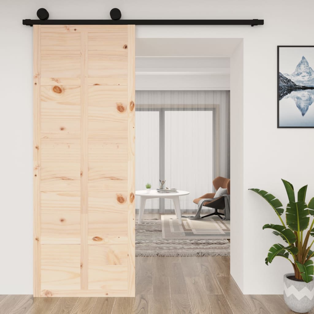 Vidaxl schuifdeur 80x1,8x214 cm massief groenhout