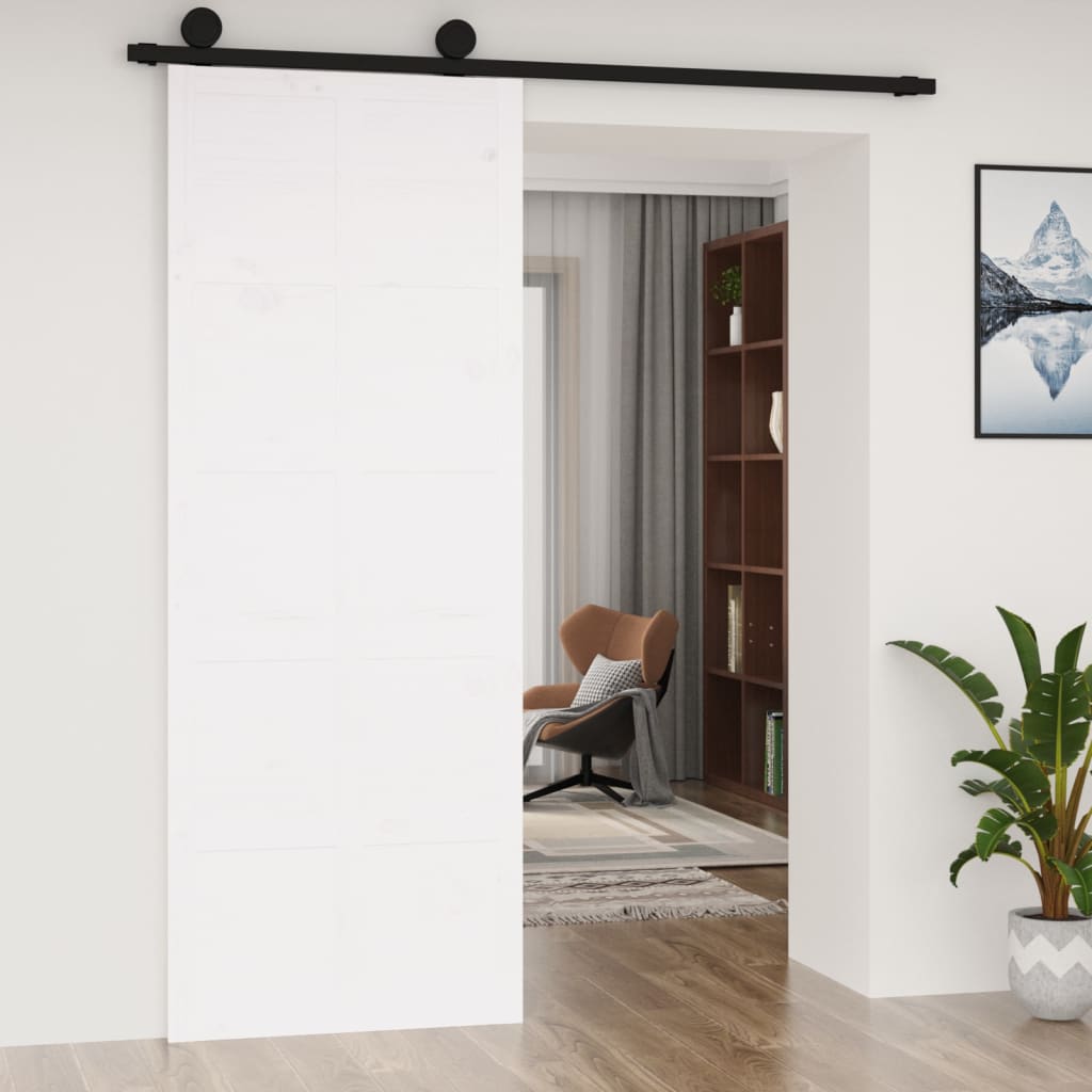 VidaXL Schuifdeur 80x1,8x214 cm massief groenhout wit