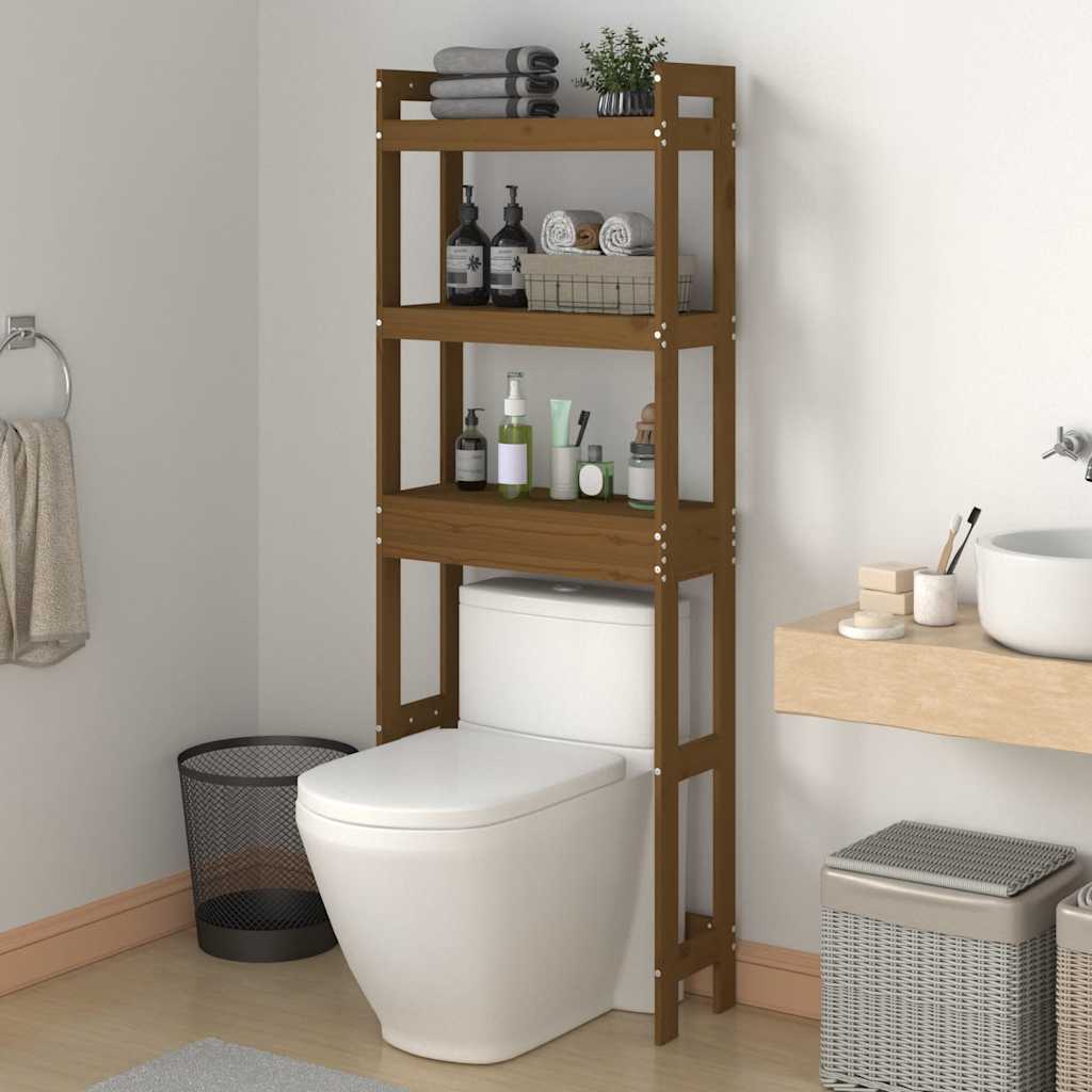 Vidaxl toiletrek 63x26x171 cm massief groenhout honingbruin