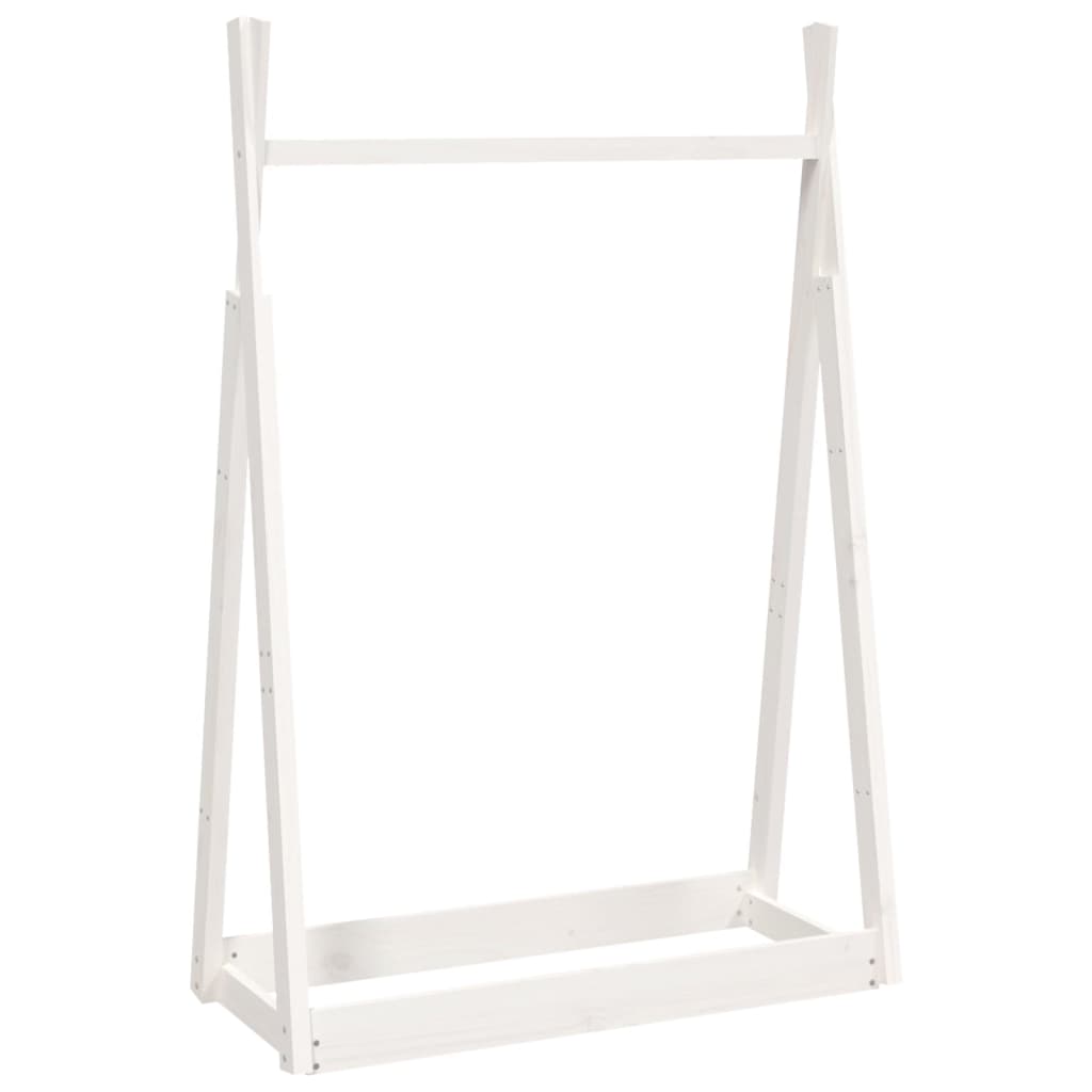 Vidaxl kledingrek 100x45x150 cm massief groenhout wit