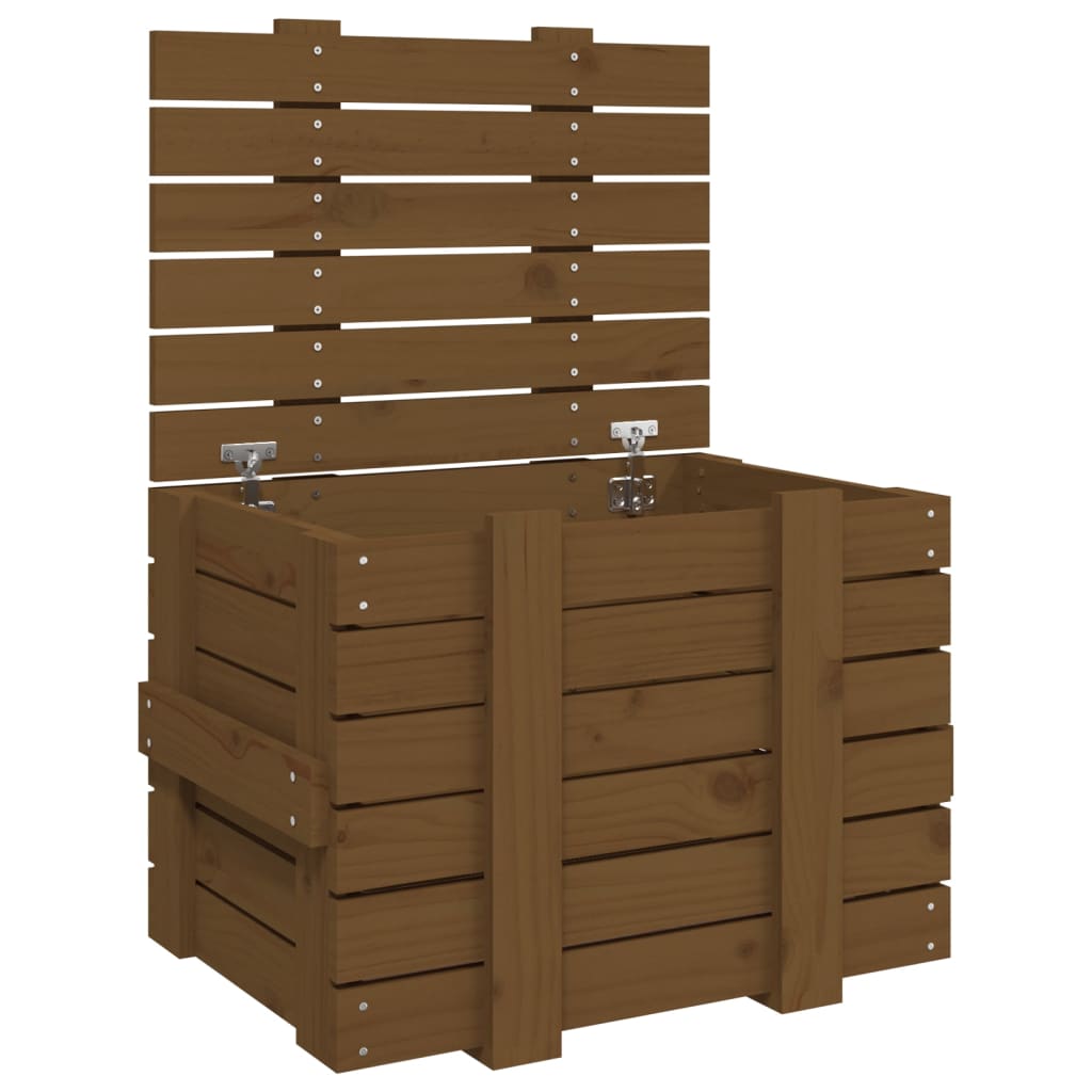 Vidaxl opbergbox 58x40,5x42 cm massief groenhout honingbruin