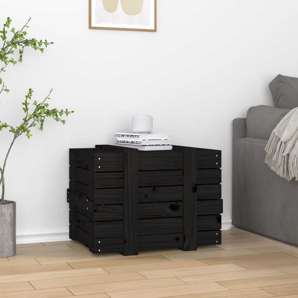 Vidaxl opbergbox 58x40,5x42 cm massief groenenhout zwart