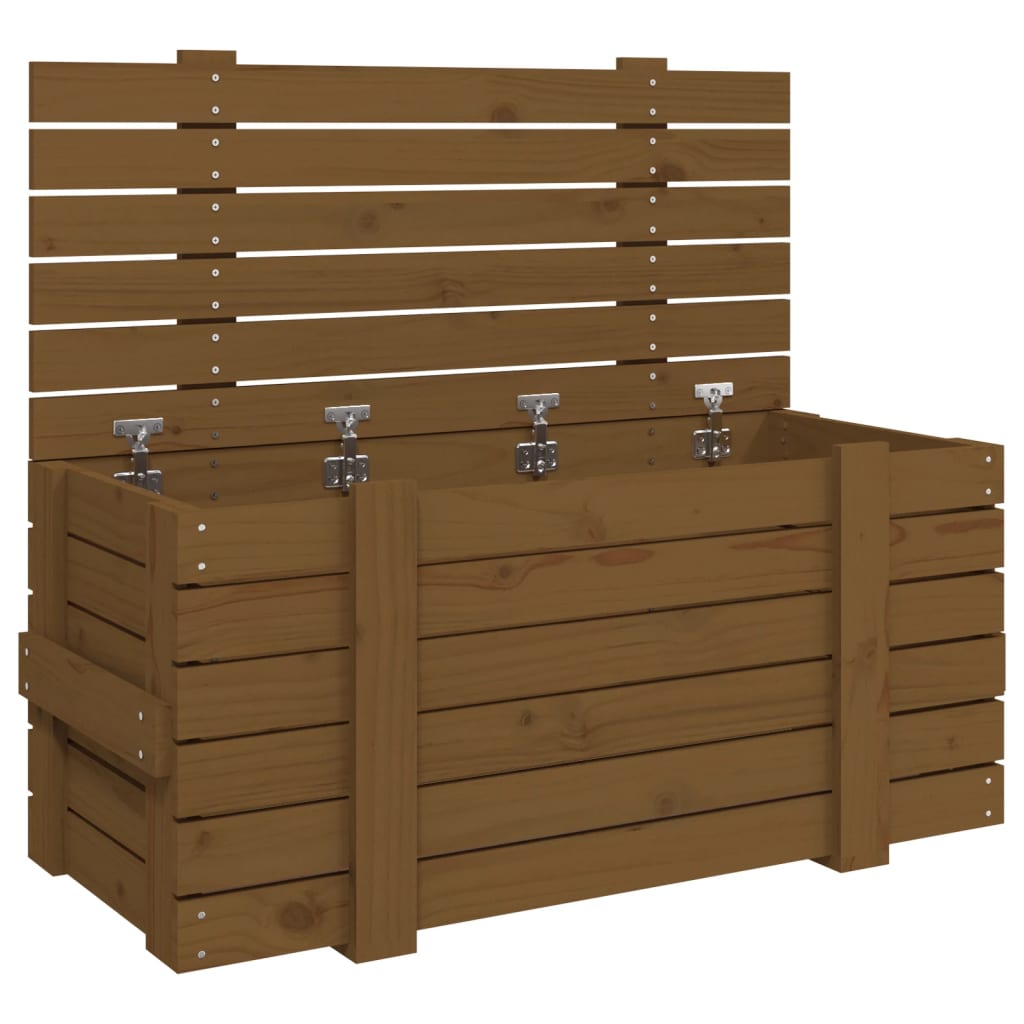 Vidaxl opbergbox 91x40,5x42 cm massief groenhout honingbruin