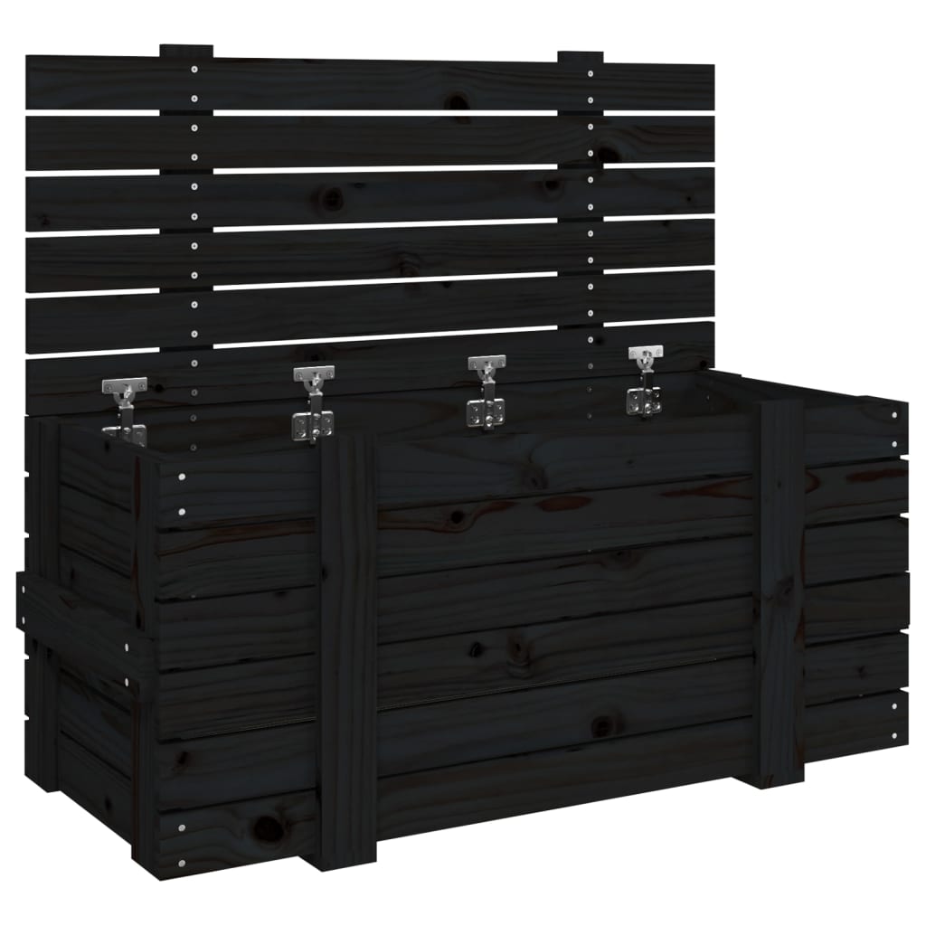 Vidaxl opbergbox 91x40,5x42 cm massief groenenhout zwart