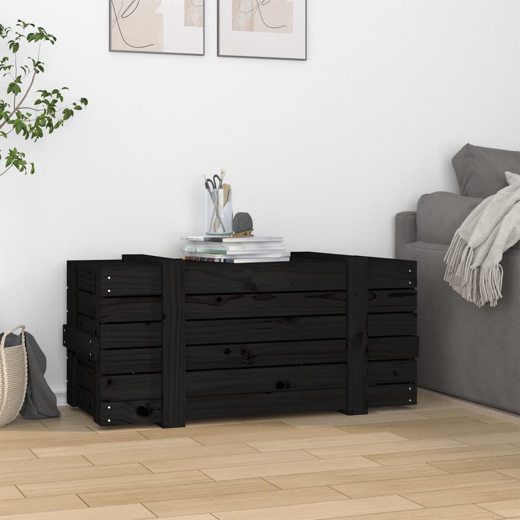 Vidaxl opbergbox 91x40,5x42 cm massief groenenhout zwart
