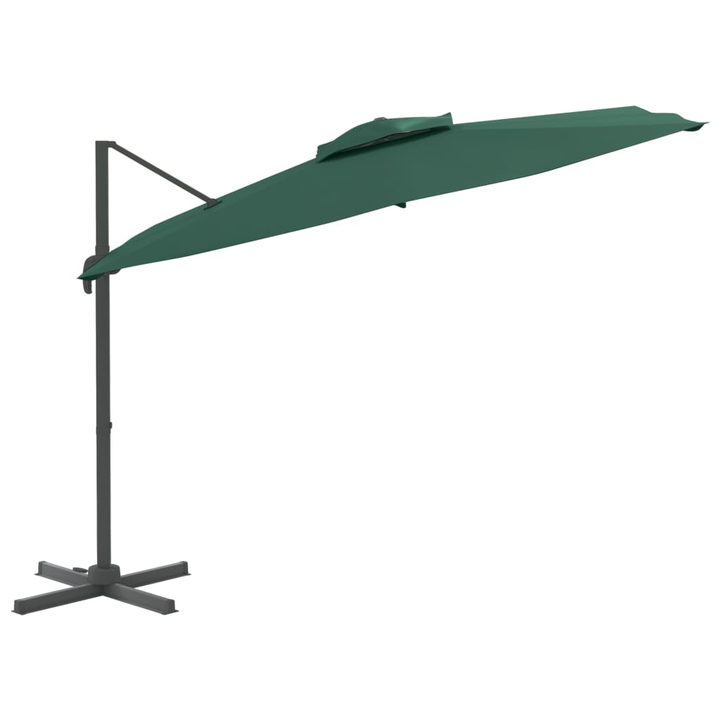 VidaXL Zweeparasol met dubbel dak 300x300 cm groen