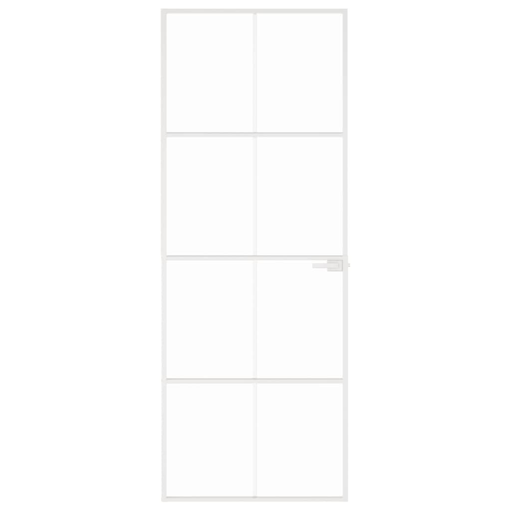 VidaXL Binnendeur 76x201,5 cm gehard glas en aluminium klein wit