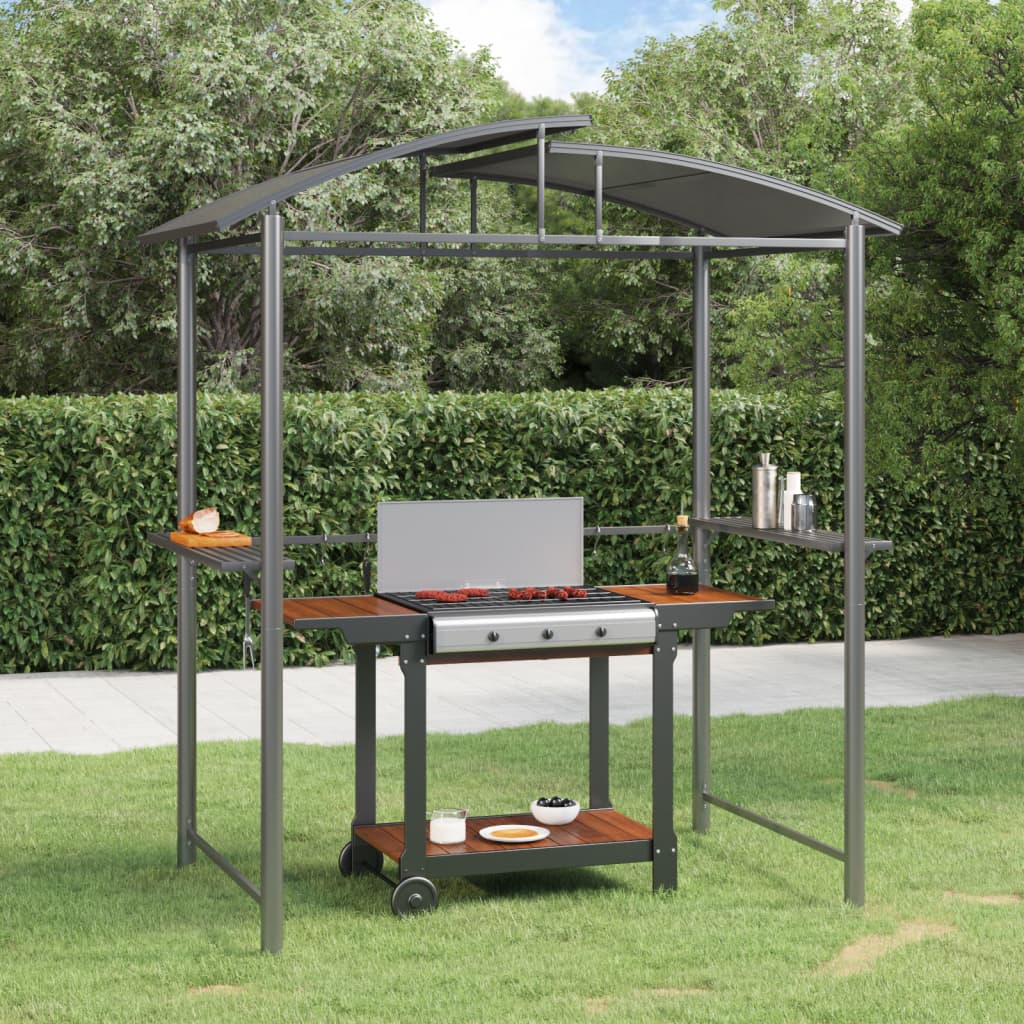 Vidaxl barbecue-overkapping 210x114x230 cm staal antracietkleurig