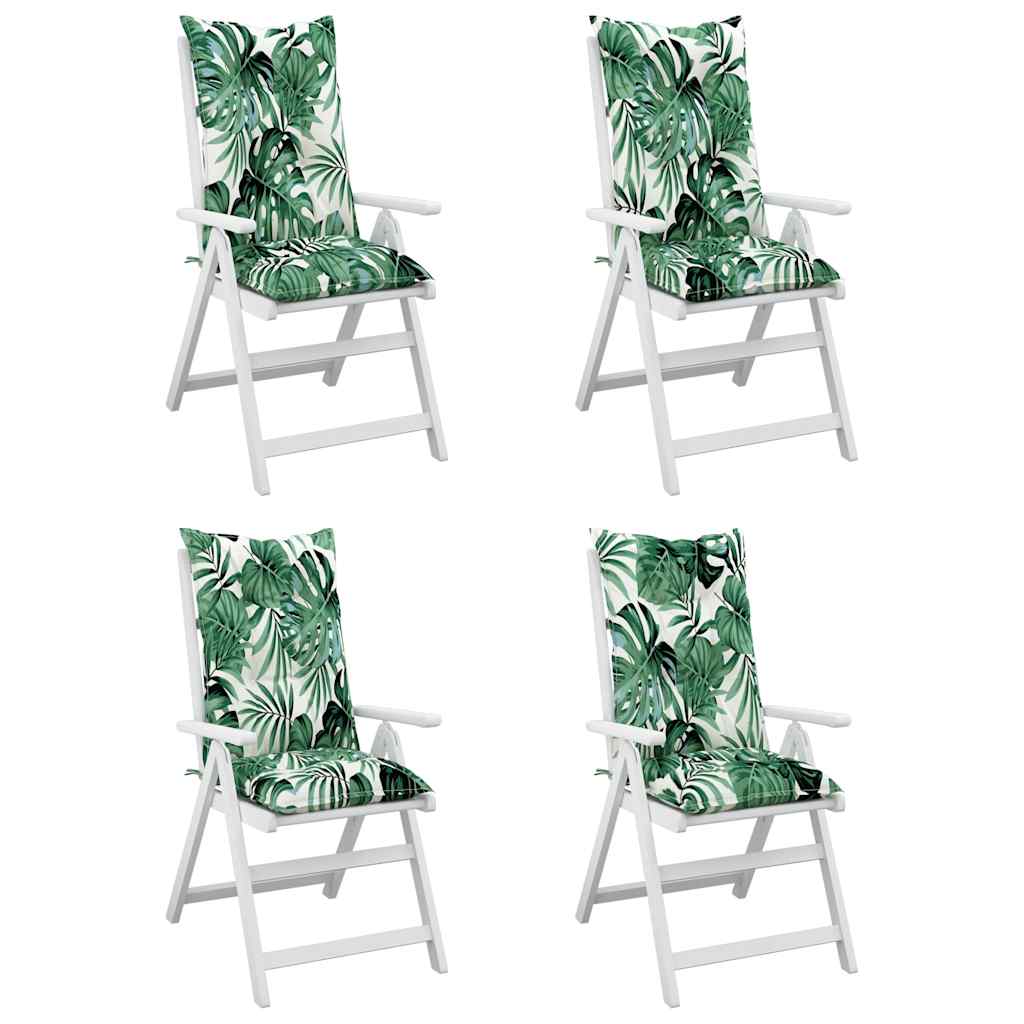 VidaXL Stoelkussens 4 st hoge vloerkleed 120x50x7 cm stof bladpatroon