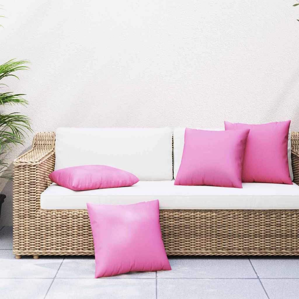 Vidaxl spreidkussens effen 4 pcs roze 40 x 40 cm polyester stof