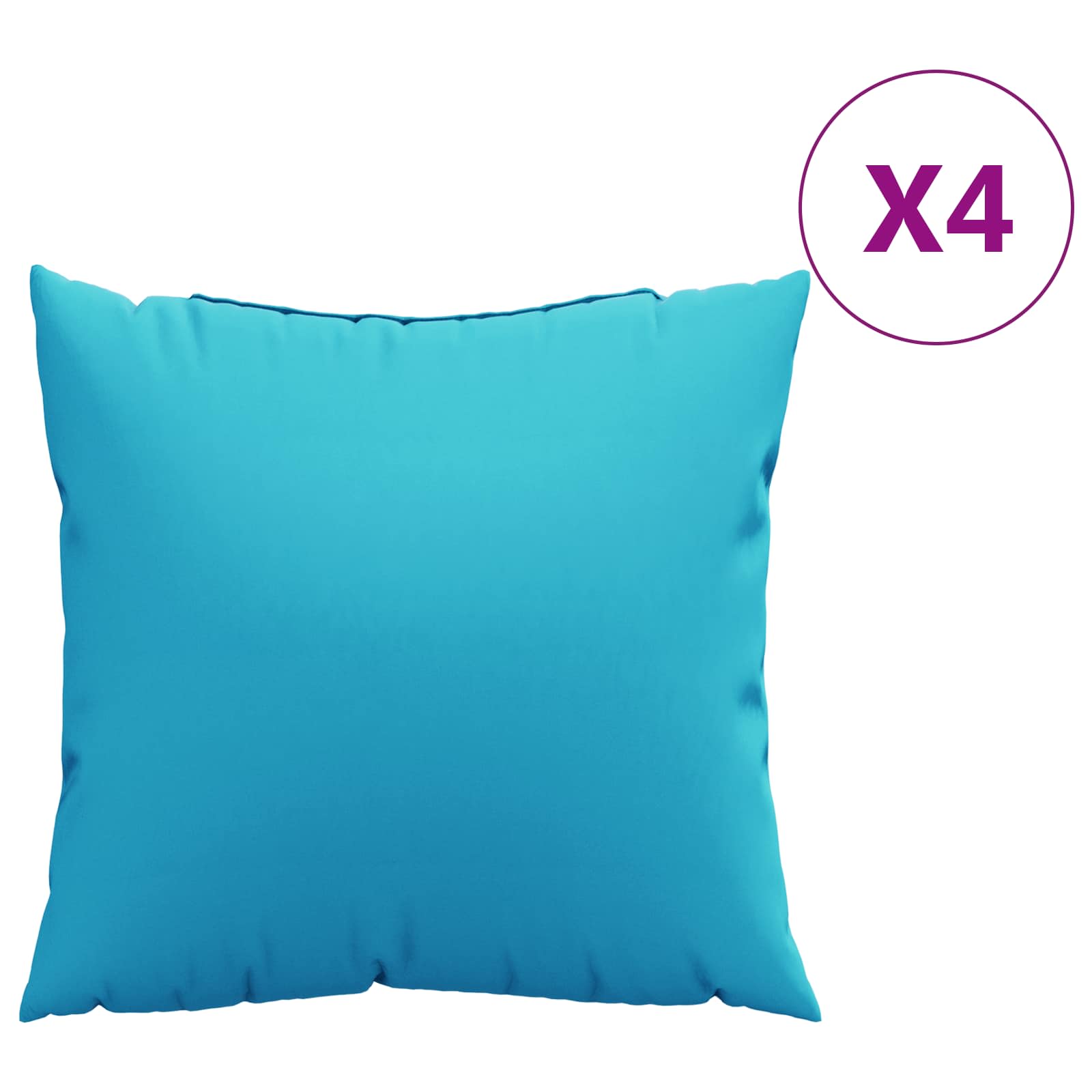 Vidaxl spreidkussens effen 4 pcs turquoise 40 x 40 cm polyester stof