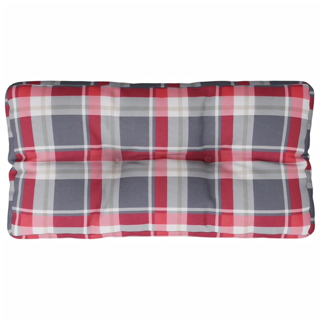 Vidaxl palletkussen ruitpatroon 80x40x12 cm stof ruitpatroon rood