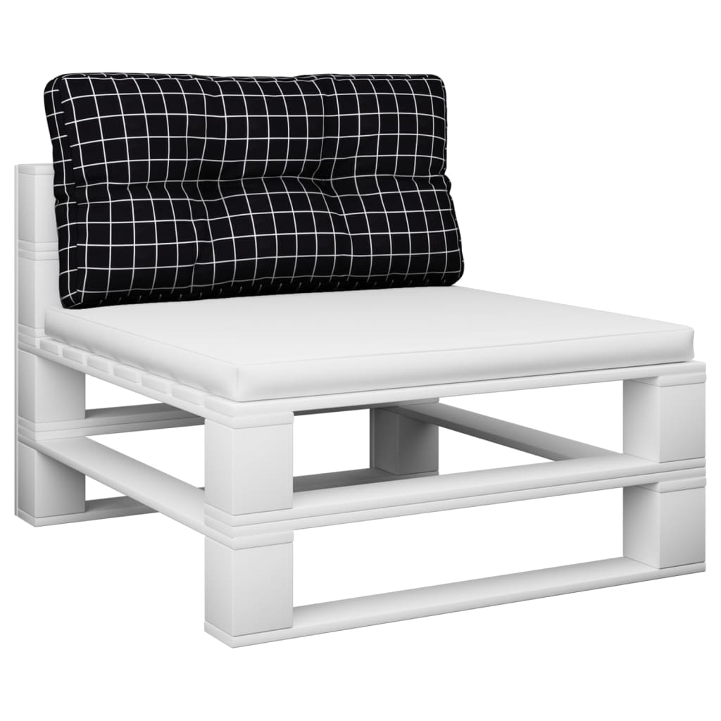 Vidaxl palletkussen ruitpatroon 80x40x12 cm stof zwart