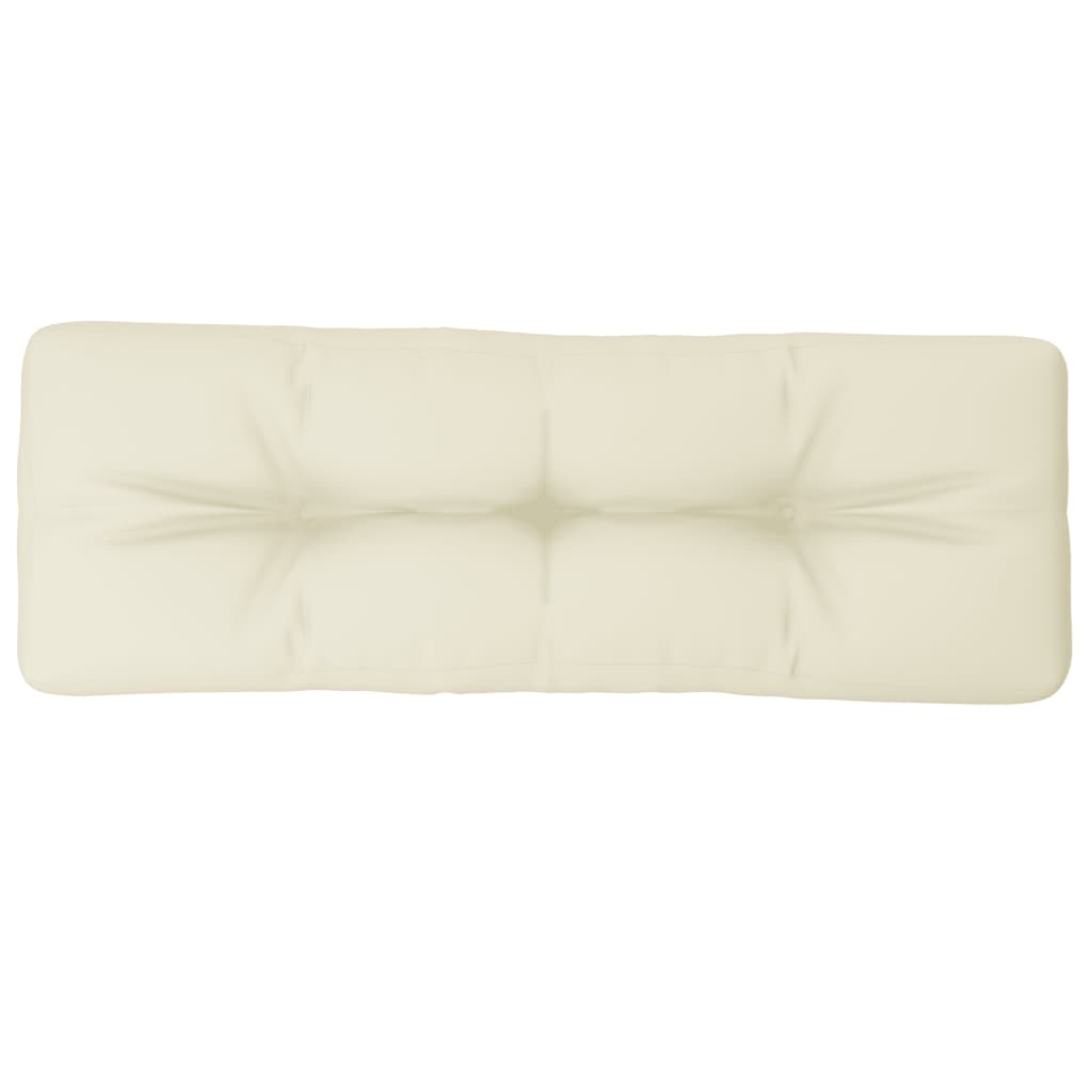 VidaXL Palletkussen 120x40x12 cm stof crèmekleurig