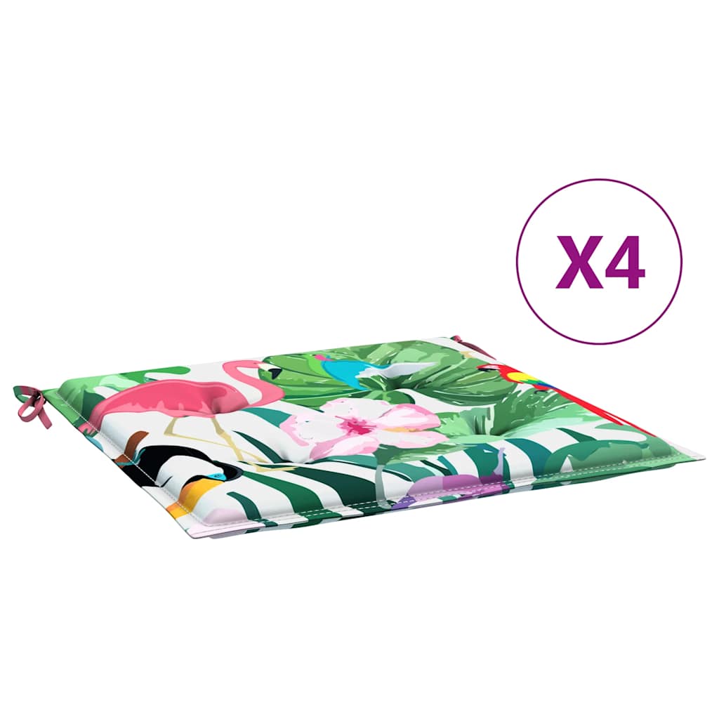 Vidaxl tuinstoelkussens 4 st 40x40x4 cm stof meerkleurig