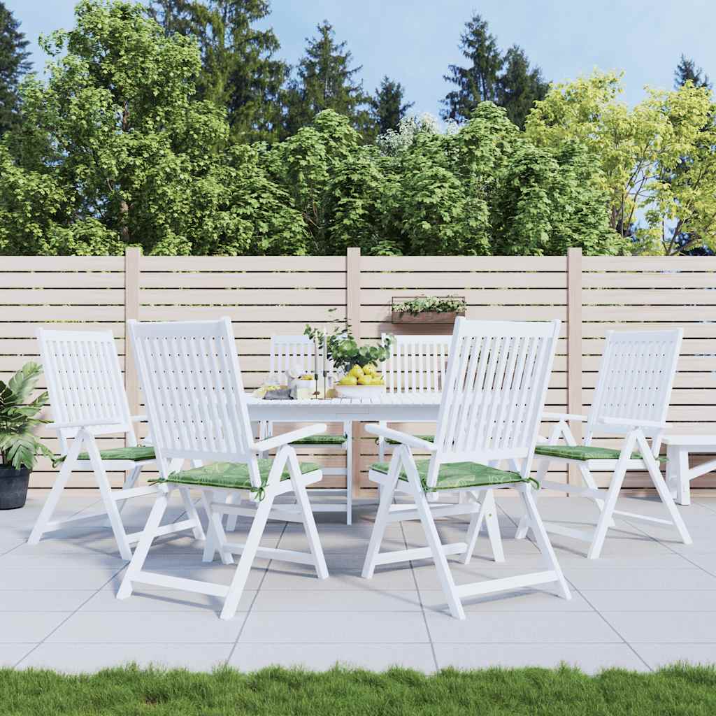 Vidaxl stoelkussens 6 st bladpatroon 40x40x4 cm stof