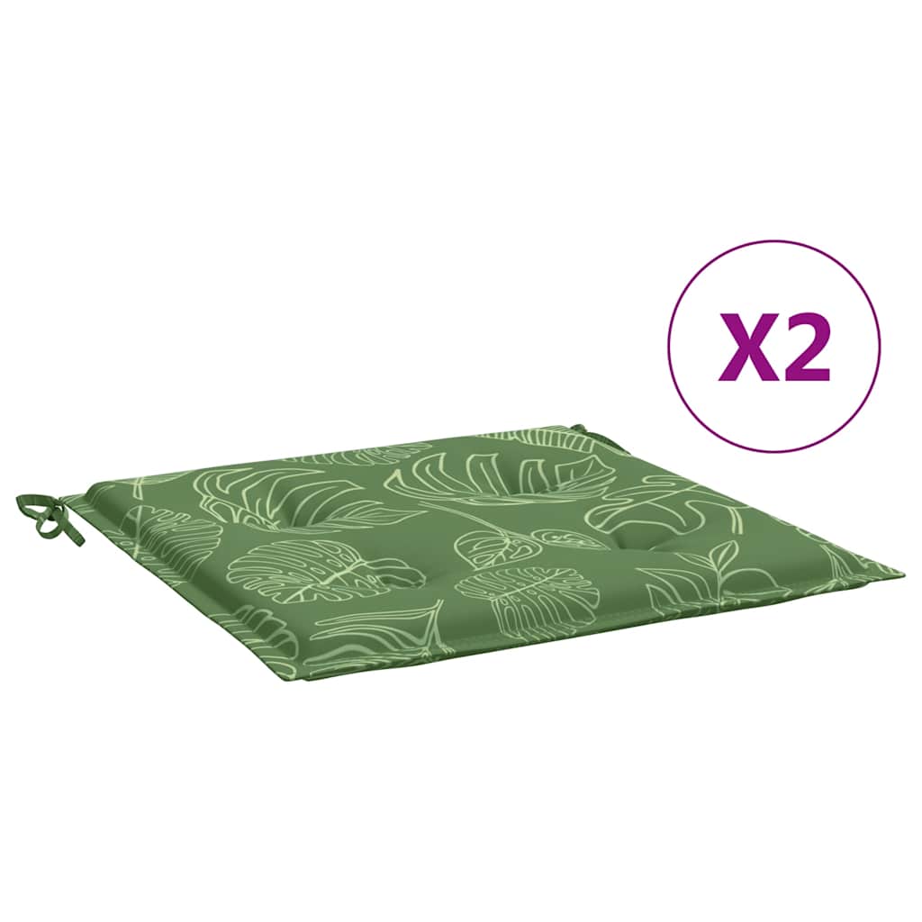 Vidaxl stoelkussens 2 st bladpatroon 50x50x4 cm stof