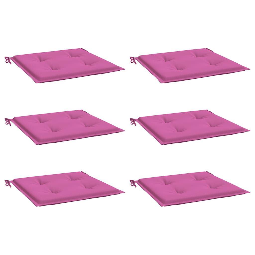 Vidaxl tuinstoelkussens 6 st 50x50x4 cm stof roze