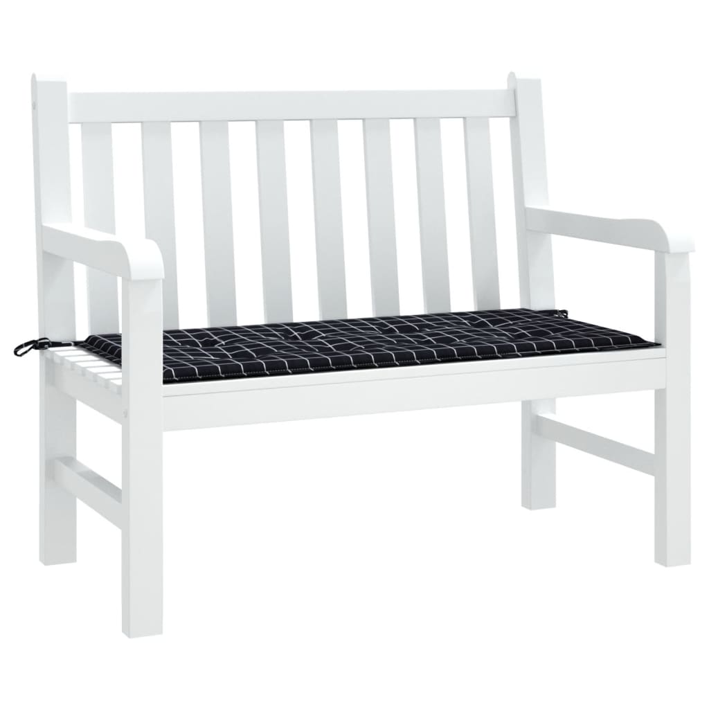 Vidaxl tuinbankkussen ruitpatroon 100x50x4 cm oxford stof zwart