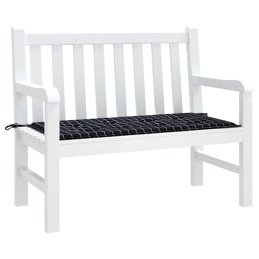 Vidaxl tuinbankkussen ruitpatroon 120x50x4 cm oxford stof zwart