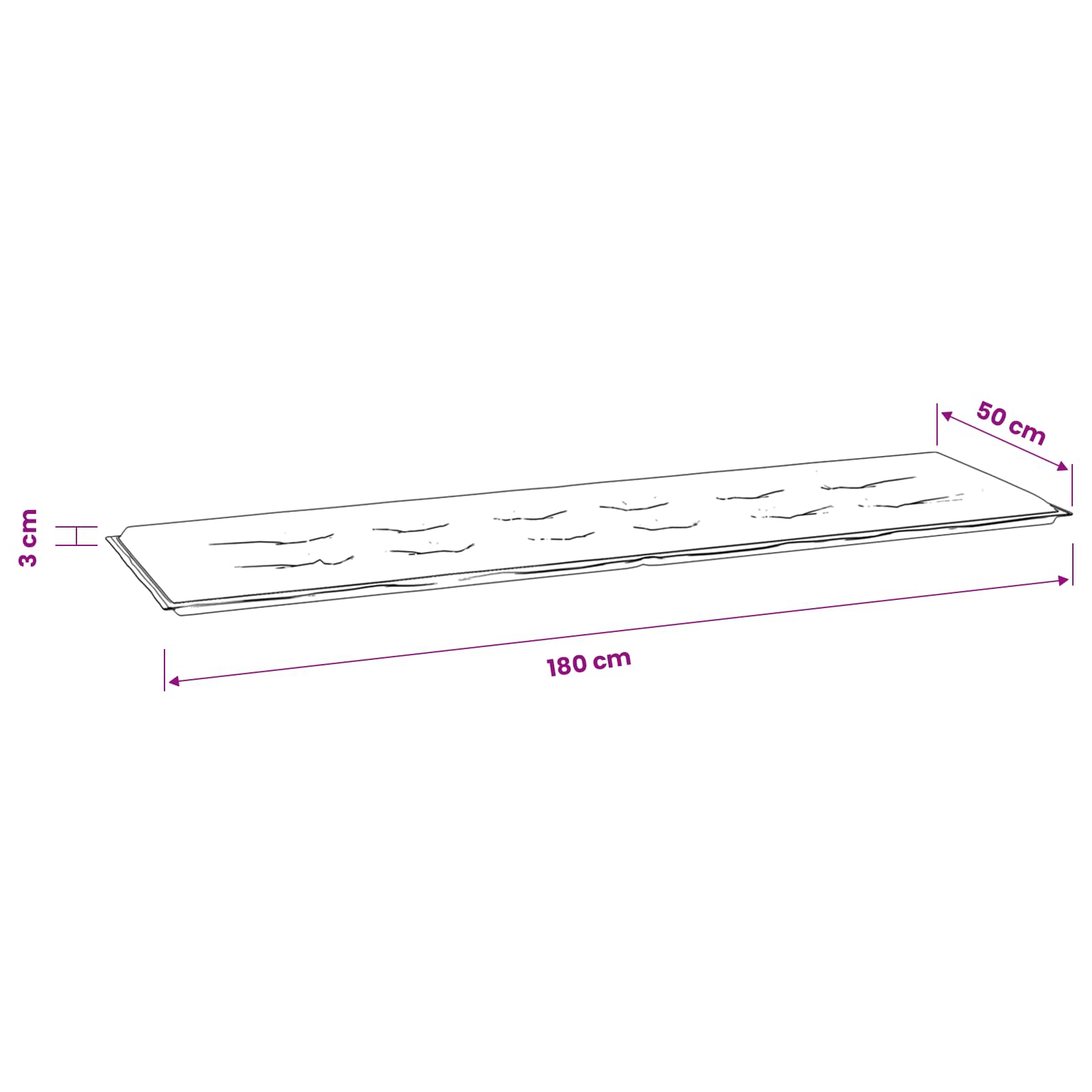 Vidaxl bankkussen oxford stof zwart ruit 180 x 50 x 3 cm