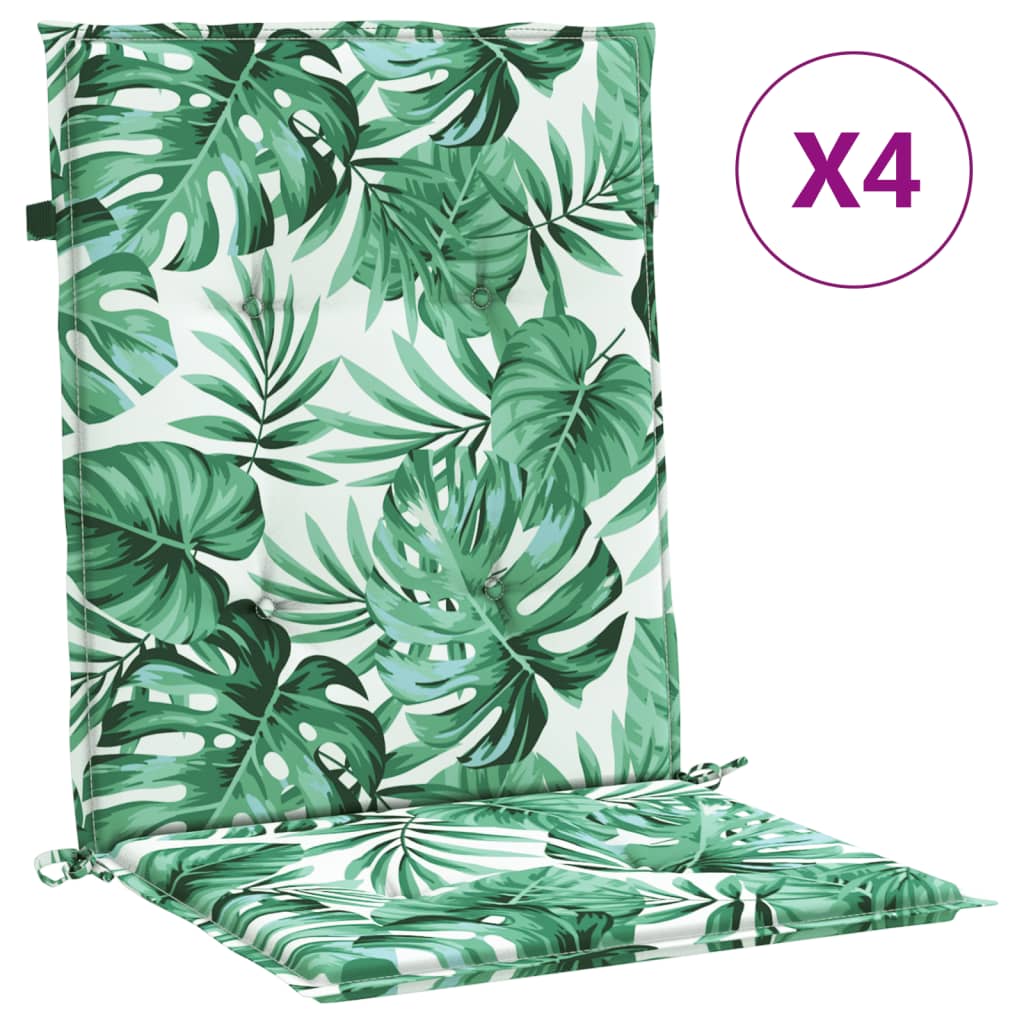 Vidaxl stoelkussens 4 st lage vloerkleed bladpatroon stof