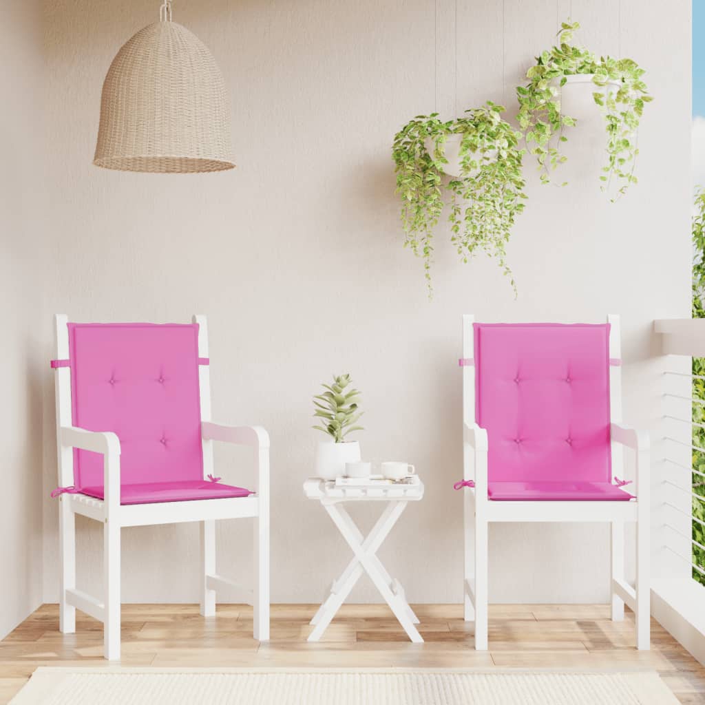 Vidaxl stoelkussens 2 st lage vloerkleed stof roze
