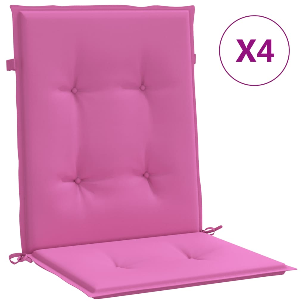 Vidaxl stoelkussens 4 st lage vloerkleed stof roze