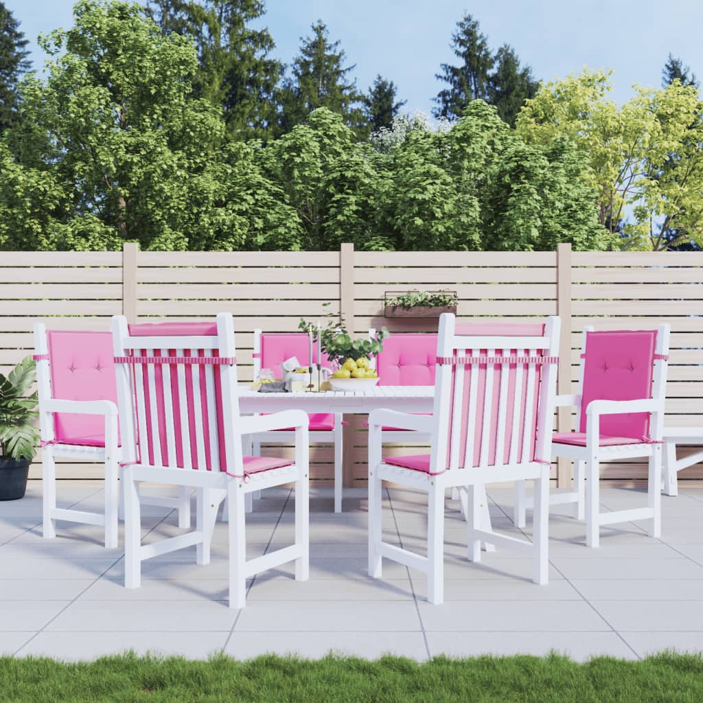 Vidaxl stoelkussens 6 st lage vloerkleed stof roze