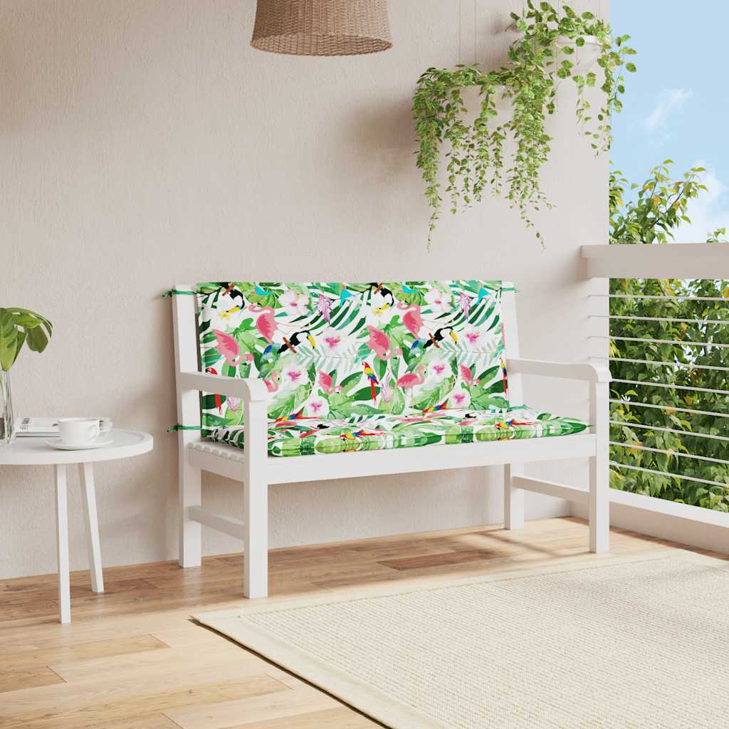 Vidaxl tuinbankkussens 2 st 120x50x7 cm stof meerkleurig
