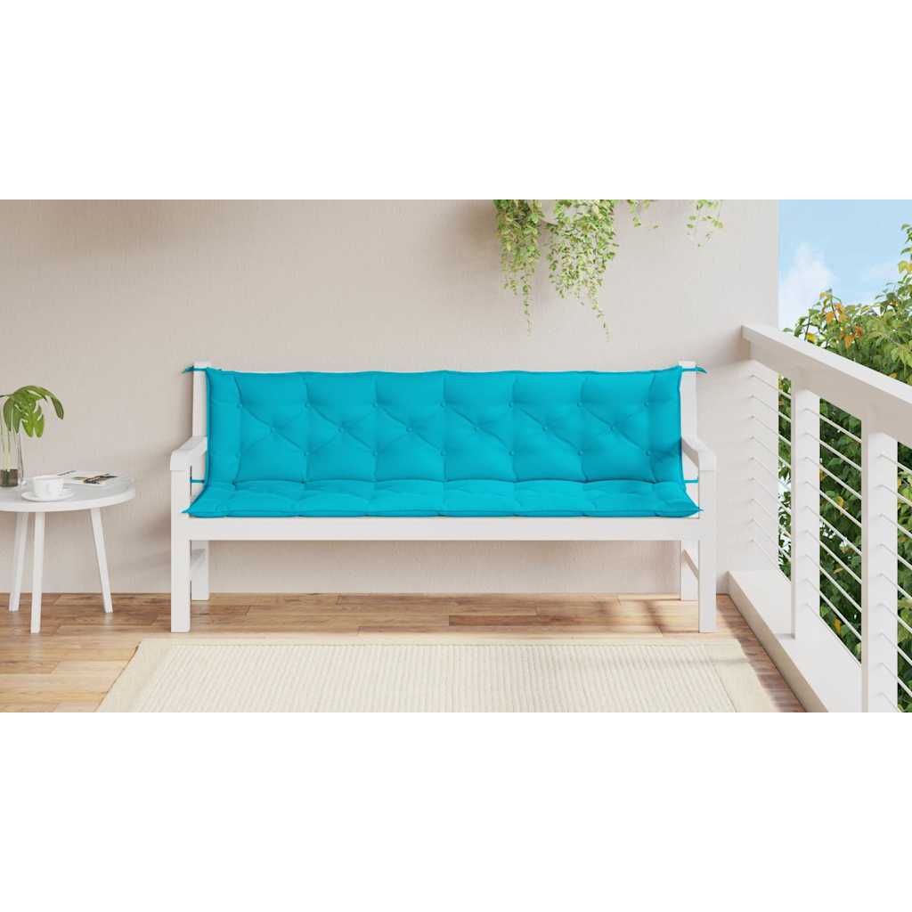 Vidaxl tuinbankkussens 2 st 200x50x7 cm stof turquoise