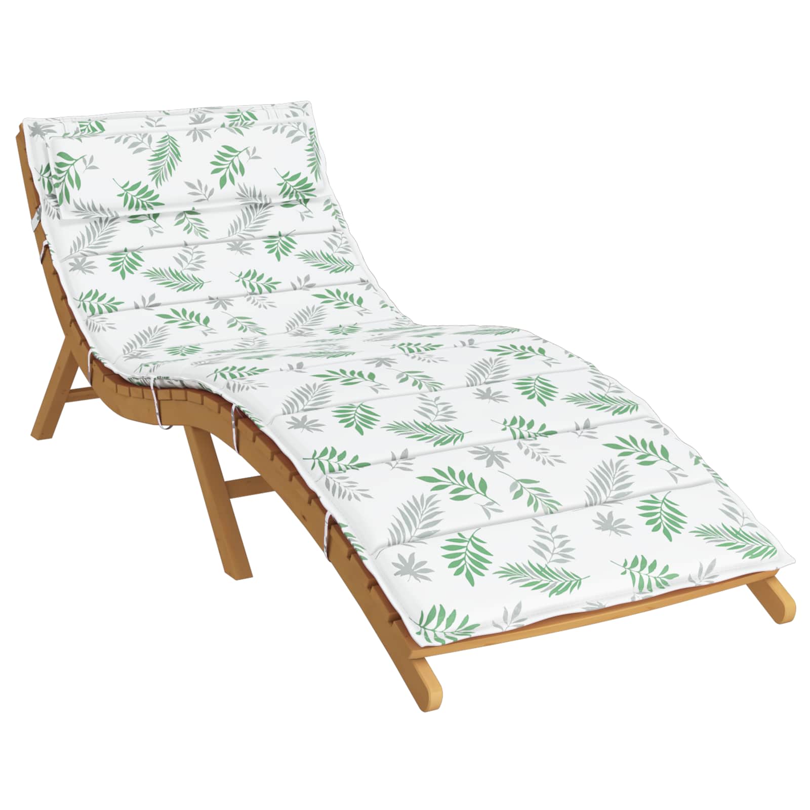 Vidaxl zon loungerkussen wit en groen 178 x 60 x 4 cm oxford stof