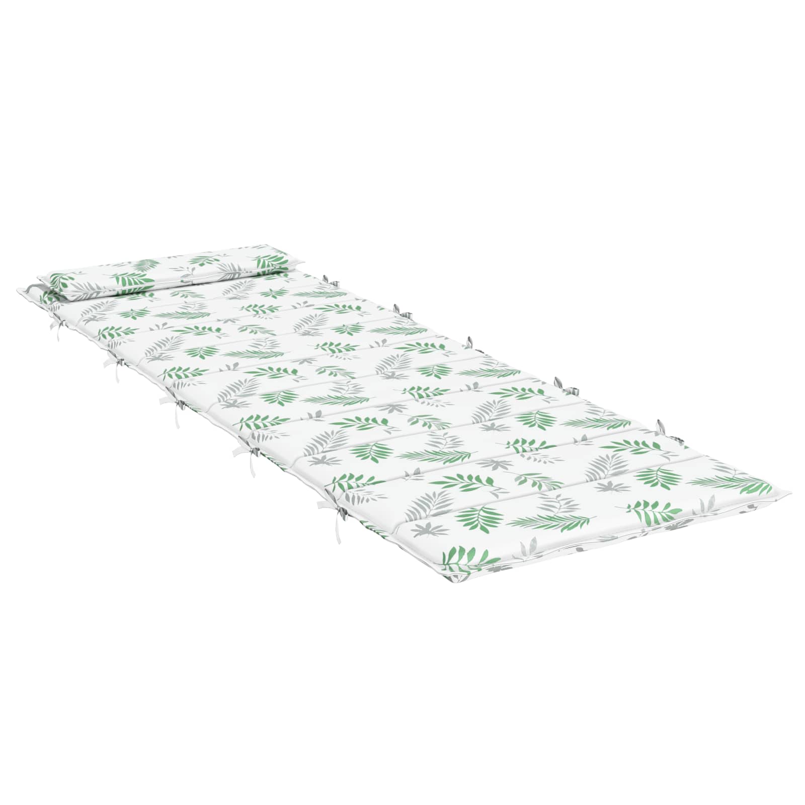 Vidaxl zon loungerkussen wit en groen 178 x 60 x 4 cm oxford stof