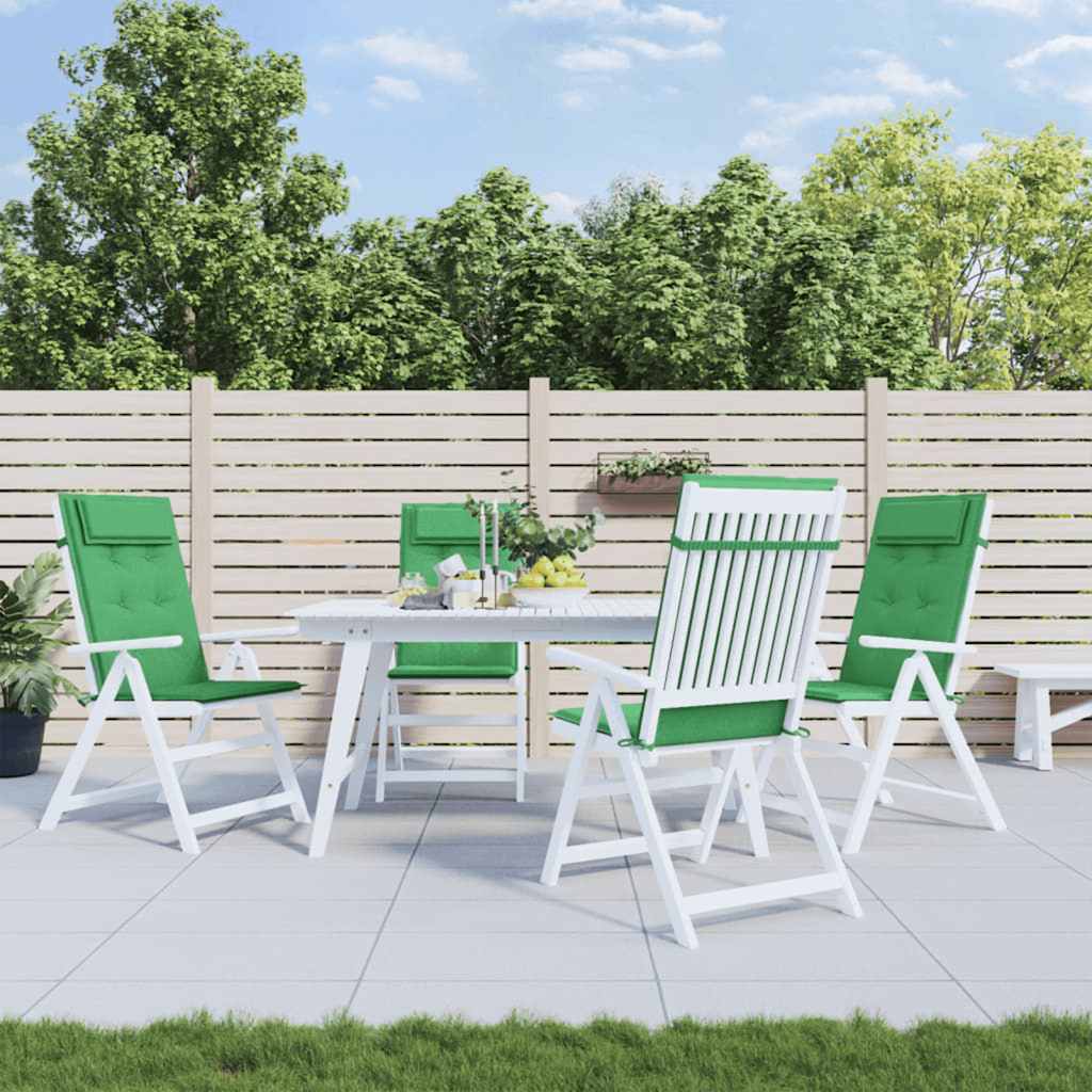 Vidaxl stoelkussens 4 st hoge rug oxford stof groen