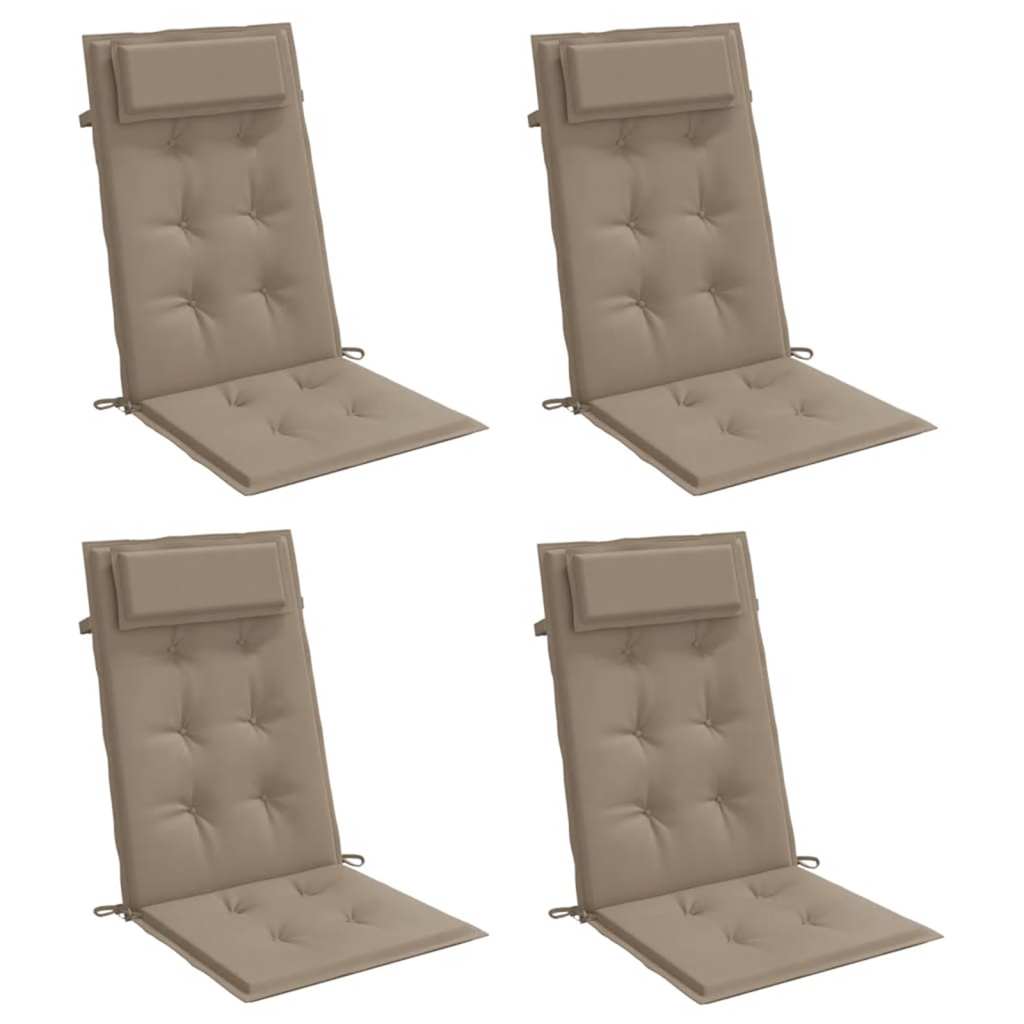 VidaXL Stoelkussens 4 st hoge vloerkleed oxford stof taupe