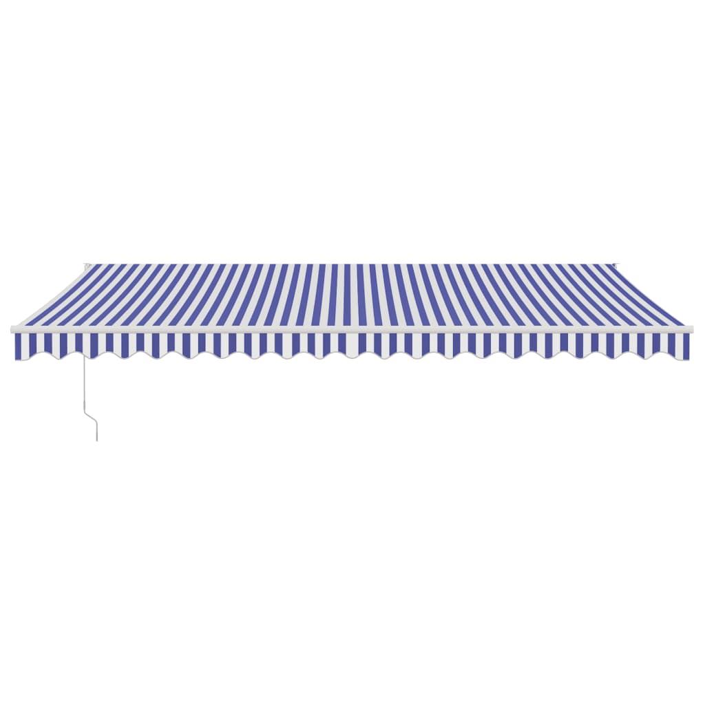 Vidaxl luifel uittrekbaar 5x3 m stof en aluminium blauw en wit