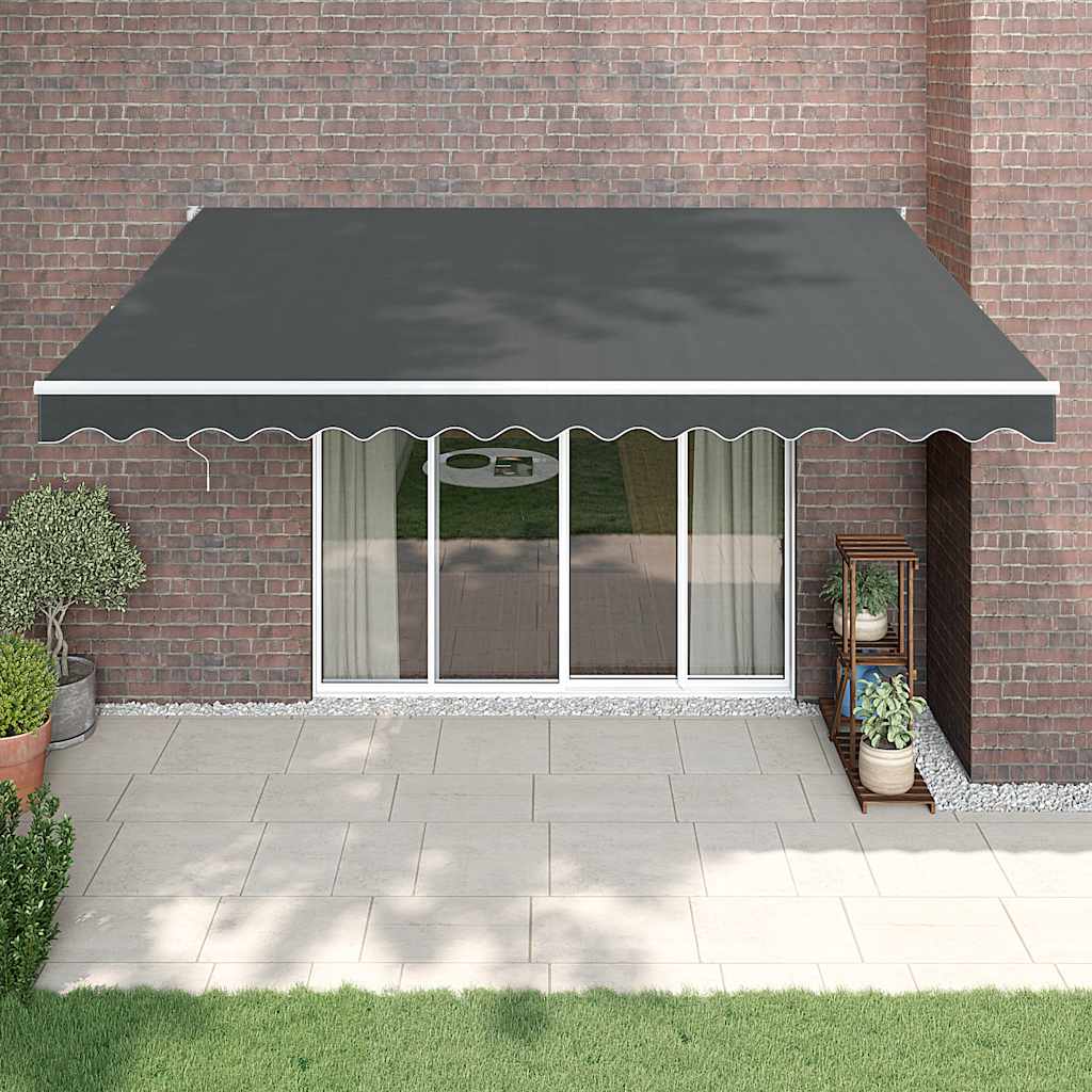 Vidaxl luifel uittrekbaar 4,5x3 m stof en aluminium antracietkleurig