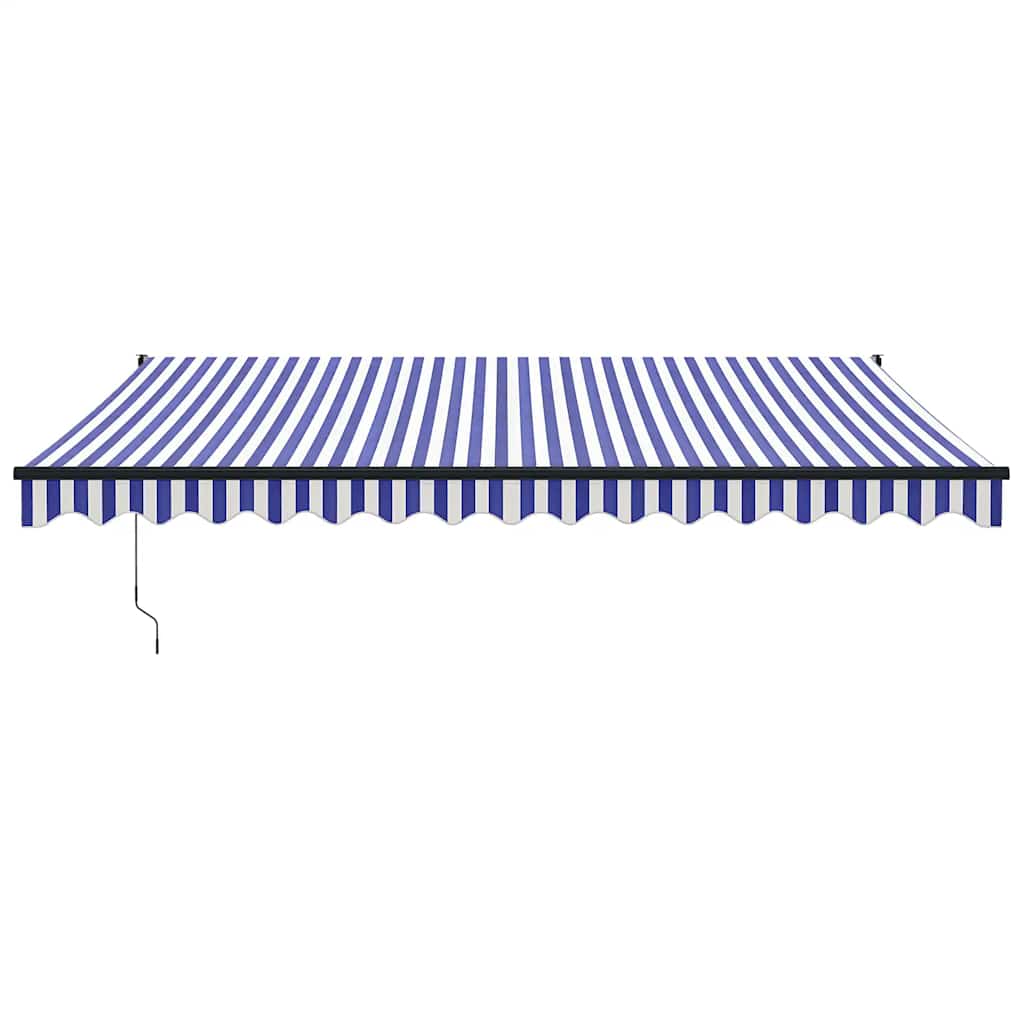 Vidaxl luifel uittrekbaar 4x3 m stof en aluminium blauw en wit