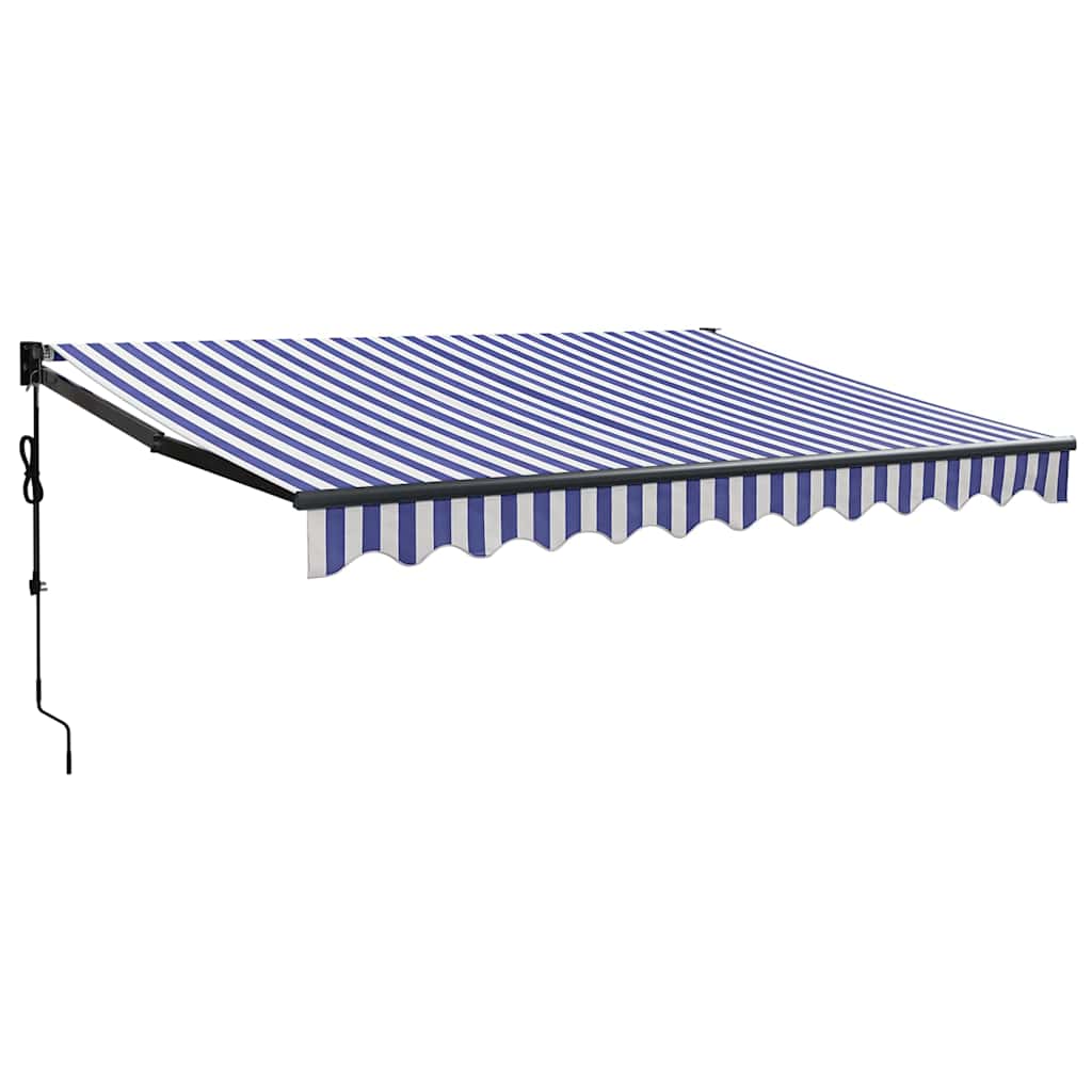 Vidaxl luifel elektrisch uitschuifbaar 3,5x2,5 m blauw en wit