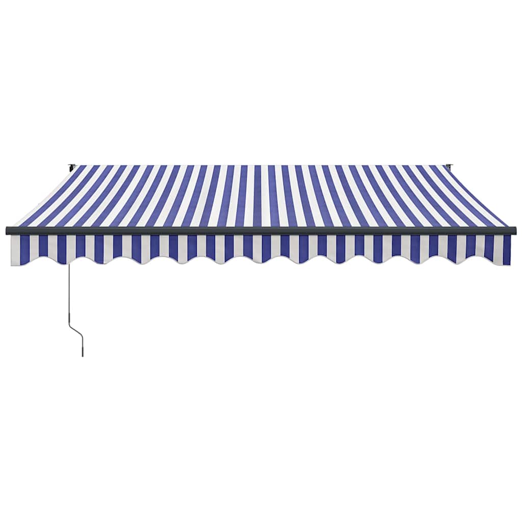 Vidaxl luifel elektrisch uitschuifbaar 3,5x2,5 m blauw en wit
