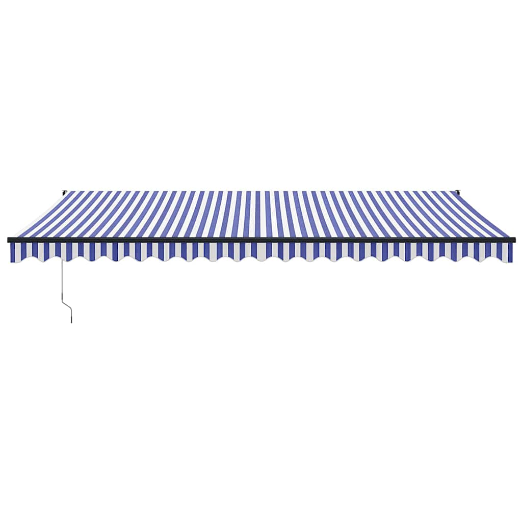 Vidaxl luifel automatisch uitschuifbaar 5x3 m blauw en wit