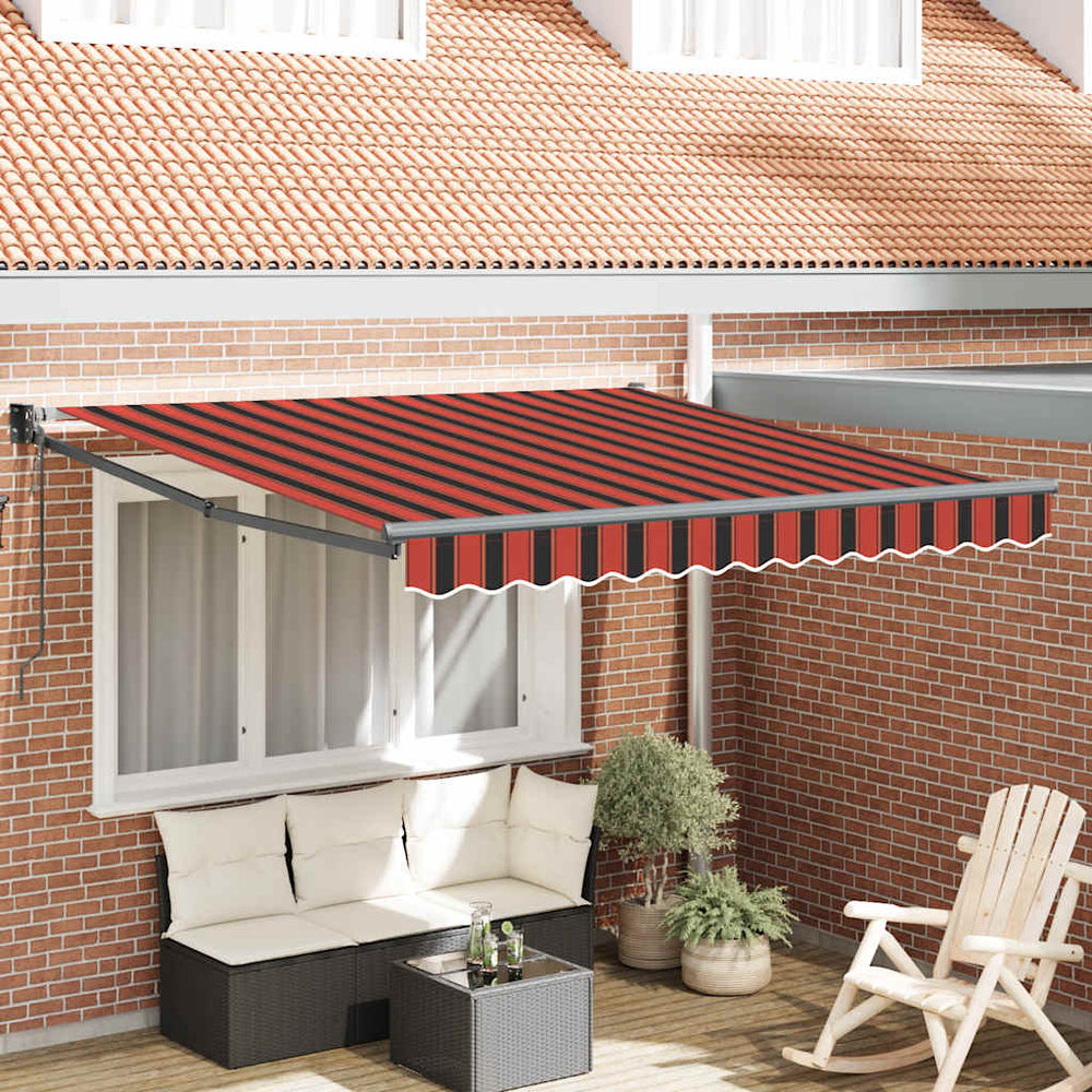 Vidaxl luifel automatisch uitschuifbaar 3,5x2,5 m oranje en bruin